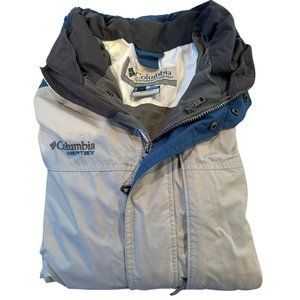 Columbia Silver/Blue/Grey Omnishield Vertex Jacket with Optional Hood - Mens L